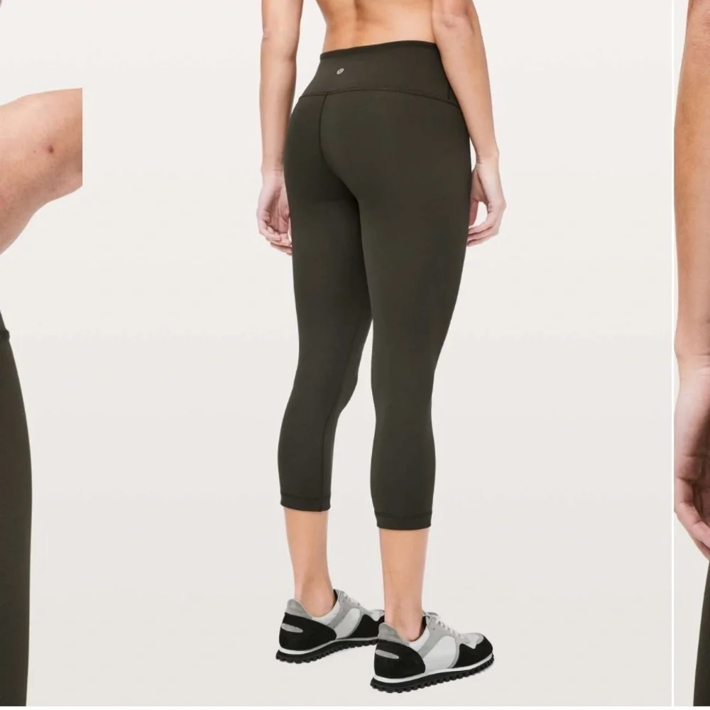 lululemon🍋Wunder Under CropIII Full-onLuxstreme Dark OliveLeggings Size 6